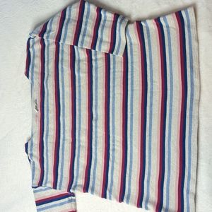 J Jill half sleeve pullover striped shirt size M
